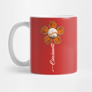 Cincinnati baseball flower Mug